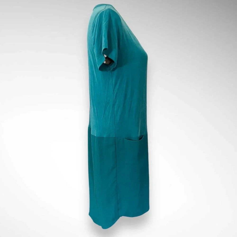 ANTHROPOLOGIE DOLAN LEFT COAST Teal Short Sleeve Shift Dress With Pockets |‎ NWT - Picture 6 of 8